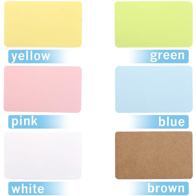 Nettbe 100pcs 3.54"x2" Blank Kraft Paper Business Card, Words Message Notes paper Tags, Mini Craft Cardboard Festival gifts - 6 colors - Image 3